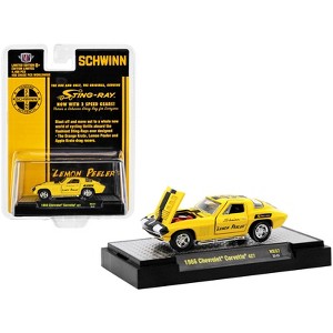 1966 Chevrolet Corvette 427 #68 Yellow with Black Stripes and Graphics Ltd Ed to 4400 pcs 1/64 Diecast Model Car by M2 Machines - 1 of 3