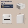 LIVAREEmlen White Sofa Chair One Set,Hair, Single Sofa Chair,Footstool with Storage,Suitable for Bedroom/Office/Reading Space,Cream White - 2 of 4