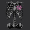 Women's Lost Gods Halloween Skeleton Rib Cage Heart Racerback Tank Top - 2 of 4