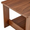 GlasFlength Coffee Table, Tempered Glass Tabletop, Rectangular Double-Layer Design, Suitable for Living Room, Courtyard, Brown, 35.4"*19.6"*16.5" - 3 of 4