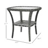 Lyngins Ceramic Garden Stool with Double-Coin Knotted Ring Design, Outdoor Side Table for Patio, Versatile Patio End Table, Decorative Outdoor Table - 3 of 4
