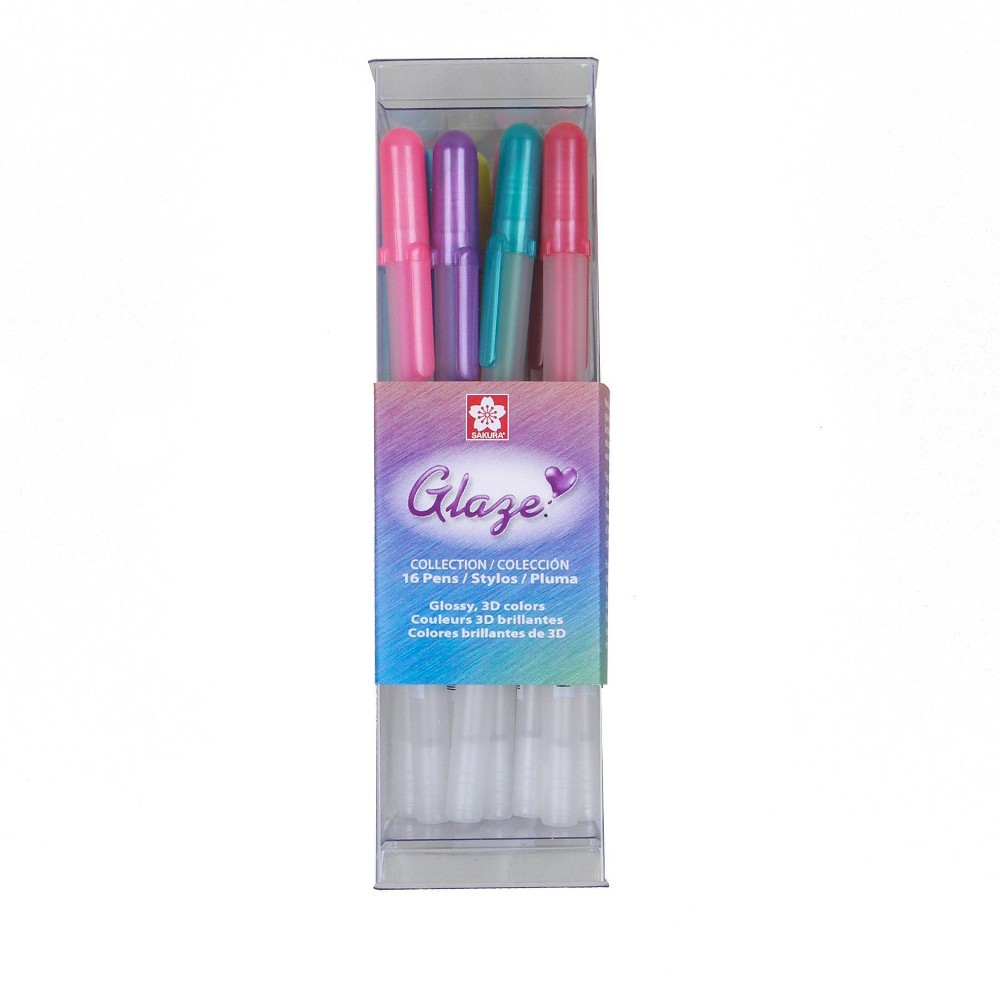 16ct Glaze Collection Pens - Glossy 3D Colors