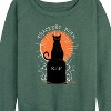 Women's - Hocus Pocus - Binx Graveyard Lightweight French Terry Wide Neck Long Sleeve Shirt - 2 of 4