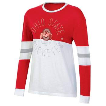 NCAA Ohio State Buckeyes Women's Long Sleeve Color Block T-Shirt