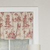 RLF Home Naomi Toile Tailored 100% Cotton with Fully Lined 3" Rod Pocket Valnance for Windows 50" x 14" Red - 3 of 4