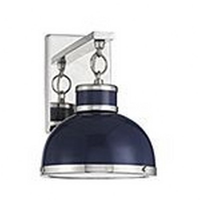 Savoy House Corning 1 - Light Wall Light in  Navy/Polished Nickel