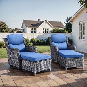 Gymojoy Outdoor Gliders Chairs Swivel Chairs Ottoman with 5-Inch Thick Cushions - 1 of 4