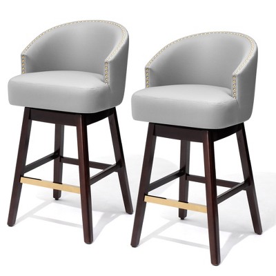 Pellebant 2pc 30 Inch Counter Height Bar Stools Kitchen Island Chairs with Back Tall Barstools Comfortable Swivel Chair