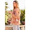 Slickblue Women's Balloon Sleeve Floral Blouse, Strap Halter Neck Lightweight Top, Romantic Look, Sea Foam/Terracotta, S-L - 3 of 4