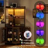 Industrial Corner Bar Cabinet with LED Lights & Power Outlet, 5-Tier Adjustable Shelf Liquor Storage Unit for Small Spaces - 3 of 4