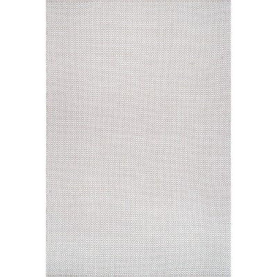 3'x5' Cotton Hand Loomed Lorretta Area Rug Taupe - Nuloom: Geometric ...