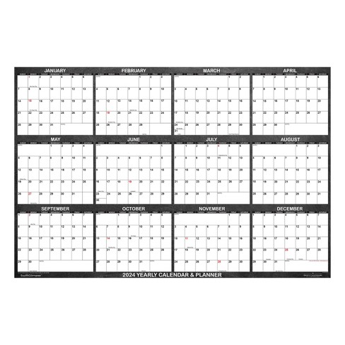 Swiftglimpse 2024 Yearly Wall Calendar & Planner 24x36 Chalkboard : Target