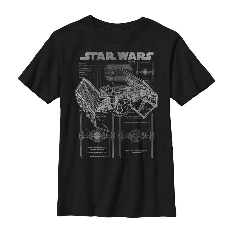 Boy's Star Wars TIE Fighterprint T-Shirt, 1 of 5