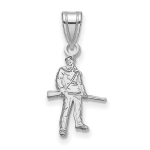 Black Bow Jewelry 14k White Gold West Virginia Mountaineers NCAA Medium Pendant - 1 of 3
