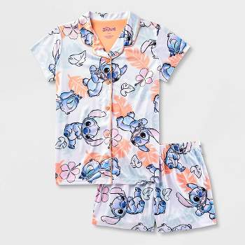 Girls' Lilo & Stitch Coat Pajama Set - White