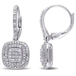 EVERLY JEWELRY | Sterling Silver 1/2 CT Diamond TW LeverBack Earrings - 1 of 4