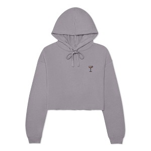 Dalix Espresso Martini Embroidered Hoodie Fleece Long Sleeve Cropped Sweatshirt Pullover Womens - 1 of 4