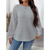 Coolmee Women's Waffle Plus Size Sweatshirts Long Sleeve Fall Fashion Tops Trendy Outfits - 3 of 4