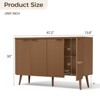 ChicFurnit Decorative Storage Cabinet Modern Design with Gold Handles for Stylish Dining Room Organization, Walnut, 47.2"*13.8"*30" - 3 of 4