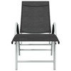 vidaXL Sun Lounger Black and silver Textilene and aluminum Standard - Black - 3 of 4