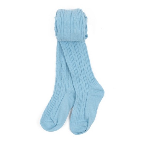 Leveret Girls Cable Knit Tights Light Blue 6-18 Month