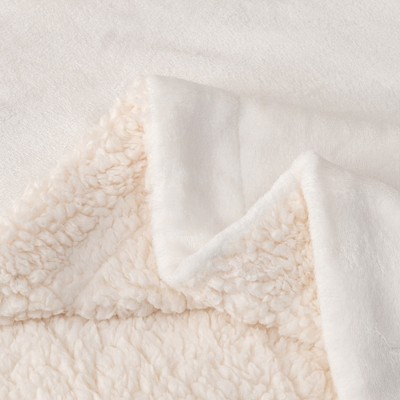 Twin Optic White Fleece Sherpa Reversible Blanket