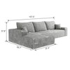 Cloud Couch with L-Shape Chaise,Modern Modular Sofa with Deep Seat, Upholstered Couches for Living Room Bedroom,Grey - 3 of 3