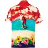 LA LEELA Men's Beach Button Down Funky Christmas Party Dress Shirt Holiday Hawaiian Santa shirts for Men XS Beach Reindeer Sleigh, Orange - 3 of 4