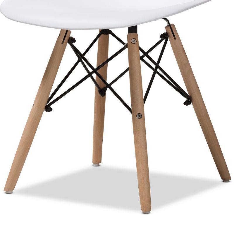 Set of 4 Sydnea Mid Century Modern Acrylic Wood Finished Dining Chairs White - Baxton Studio, 3 of 9