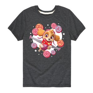 Boys' - Paw Patrol - Skye Conversation Hearts Short Sleeve Graphic T-Shirt - 1 of 4