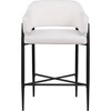 Meridian Furniture,Dame Cream Fabric Upholstered Counter Stool, Set of 2 - 3 of 4