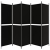 Aghana Digitals 5-Panel Foldable Fabric Room Divider, 98.4"x70.9" Black - Privacy Screen, Sun - 4 of 4