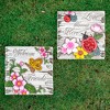 Northlight Set of 2 Love Blooms and Welcome Friends Floral Outdoor Garden Stones 7" - 2 of 4