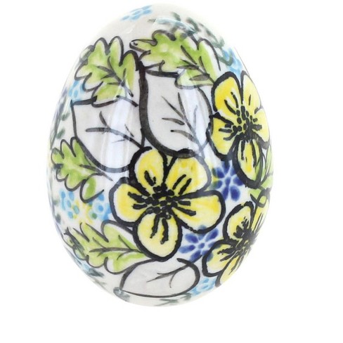 Blue Rose Polish Pottery 37 Vena Small Decorated Egg - image 1 of 1