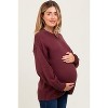 Pinkblush Burgundy Drop Shoulder Oversized Maternity Sweater - 3 of 4