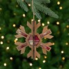 Northlight Faux Wood and Plaid 3-D Starburst Snowflake Christmas Ornament - 7" - Brown and Red - 2 of 4