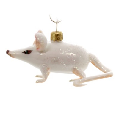 Morawski 2.0" White Mouse Rodent Pink Ears  -  Tree Ornaments