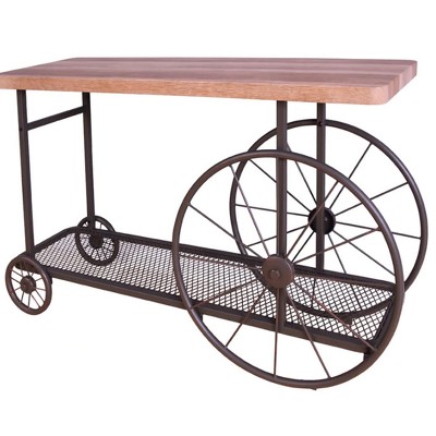 Francie 48" Oak and Antique Gray Industrial Console Table