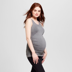 Maternity Seamless Ruched Tank - Isabel Maternity by Ingrid & Isabel Heather Gray L/XL, Women