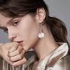Burnt Gold & Silver Round Disc Dangle Earrings – Statement Boho Fashion Jewelry for Women - 3 of 4