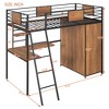 Twin Size Loft bed with L-Shape Desk and Wardrobe 4B - ModernLuxe - 3 of 4