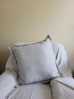 16x42 Slub Center Stripe Oversized Lumbar Bed Pillow Jet Gray - Hearth &  Hand™ With Magnolia : Target