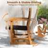 Tangkula Patio Rattan Glider Chair w/ Acacia Wood Frame & Wicker Seat Back Armrests - 4 of 4