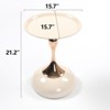 Syemin End Tables Mermaid Tail End Coffee Table Round Side Table Minimalist Accent Table for Small Spaces Decoration, White, 15.7"*15.7"*21.2" - 3 of 4