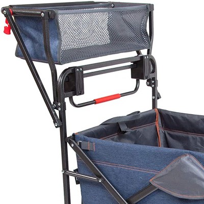 Blue Heavy-Duty Collapsible Push-Pull Utility Wagon