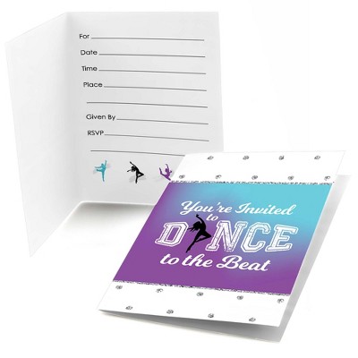 Big Dot of Happiness Must Dance to the Beat - Dance - Fill-in Dance Party or Birthday Party Invitations (8 count)