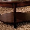 Kinto Glass Top Insert Coffee Table Dark Cherry - HOMES: Inside + Out: Solid Wood, Arched Legs, Lower Shelf - 3 of 3