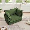 Modern Chenille Fabric Single Sofa With 1 Big Back Cushion And 2 Big Pillows,Single Couch,Slipcovered Chair-Maison Boucle - 2 of 4