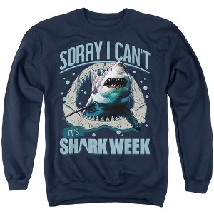 Shark Week Officially Licensed Sorry I Can'T Adult Crewneck Sweatshirt - 1 of 4