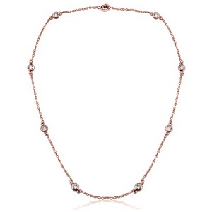 Guili Sterling Silver Necklace with Clear CZ in White, Gold, or Rose Gold—Opulent, Luxurious, and Perfect for a Radiant Shine. - 1 of 4